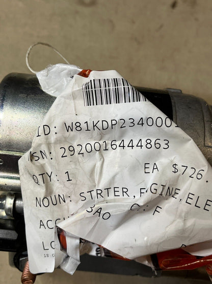 LIGHT ARMORED VEHICLE 9712809-541 24V ELECTRICAL ENGINE STARTER 2920-01-644-4863