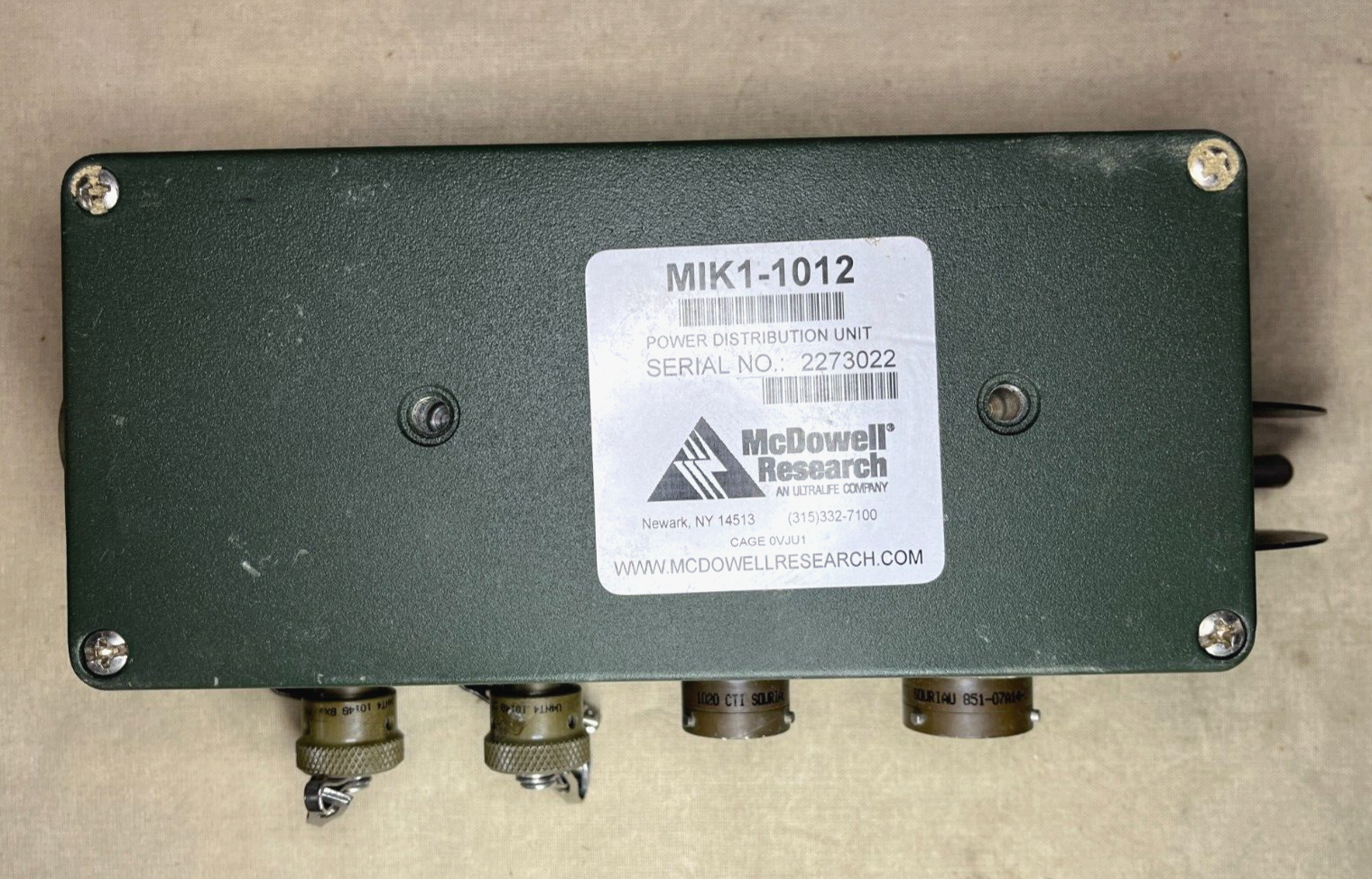 MRAP POWER DISTRIBUTION BOX TOP LEVEL ASSY MIK1-1012 6110-01-537-6669