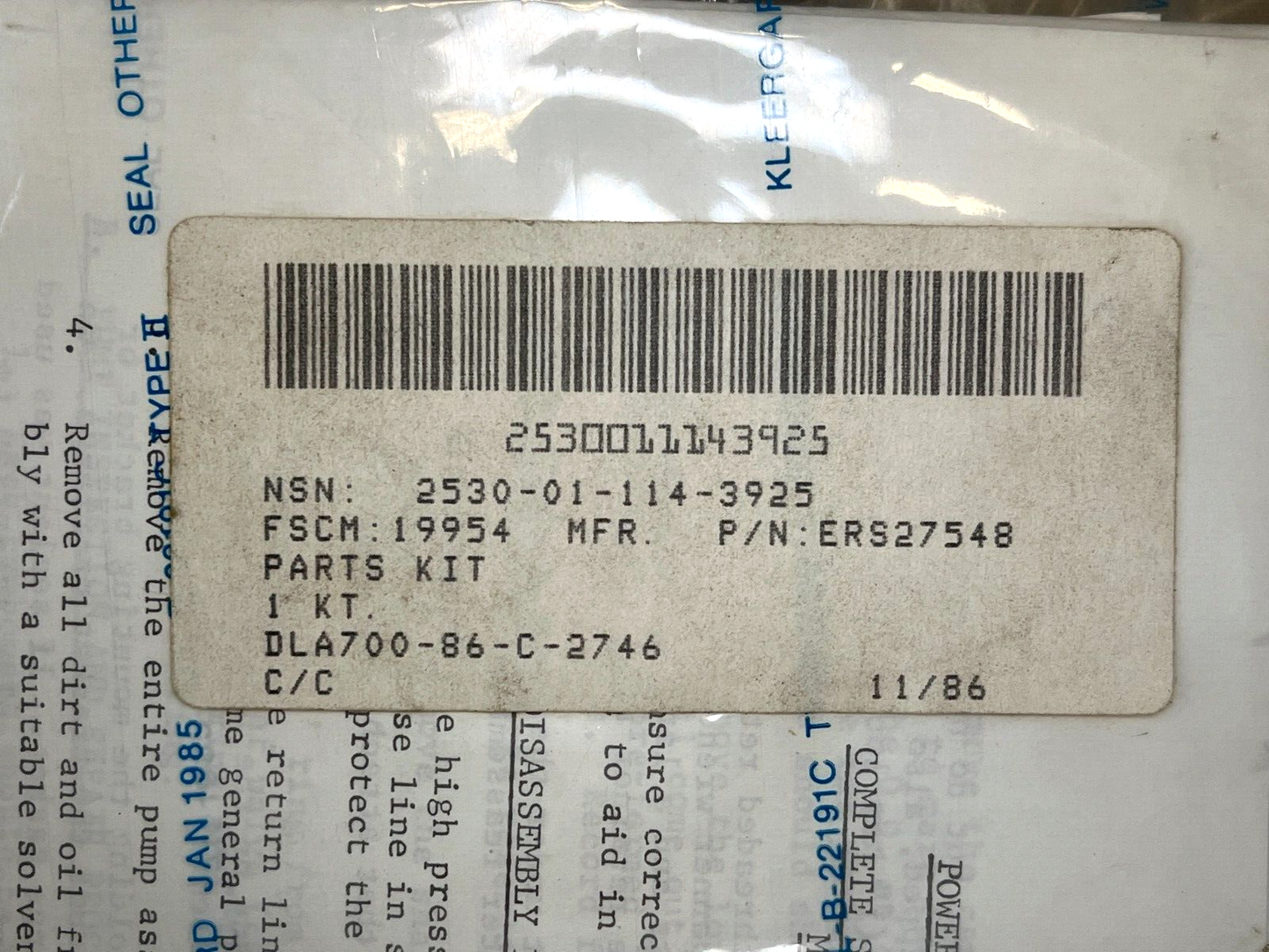 M915 TRUCK EATON SERIES ERS27548 PUMP POWER STEERING PARTS KIT 2530-01-114-3925