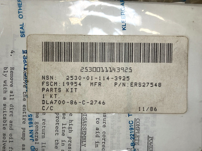 M915 TRUCK EATON SERIES ERS27548 PUMP POWER STEERING PARTS KIT 2530-01-114-3925