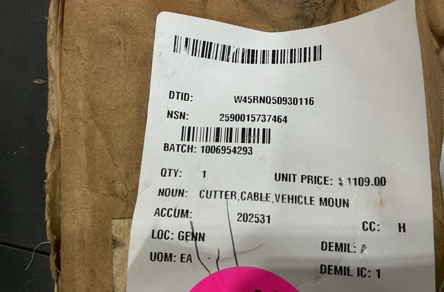 Cable Cutter Assembly NSN 2590-01-573-7464 - photo 3