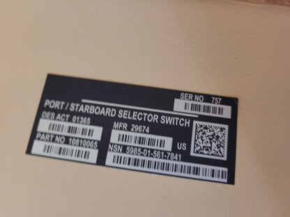 M1150 VEHICLE (ABV) PORT-STARBOARD SELECTOR SWITCH 10810065 5985-01-561-7841