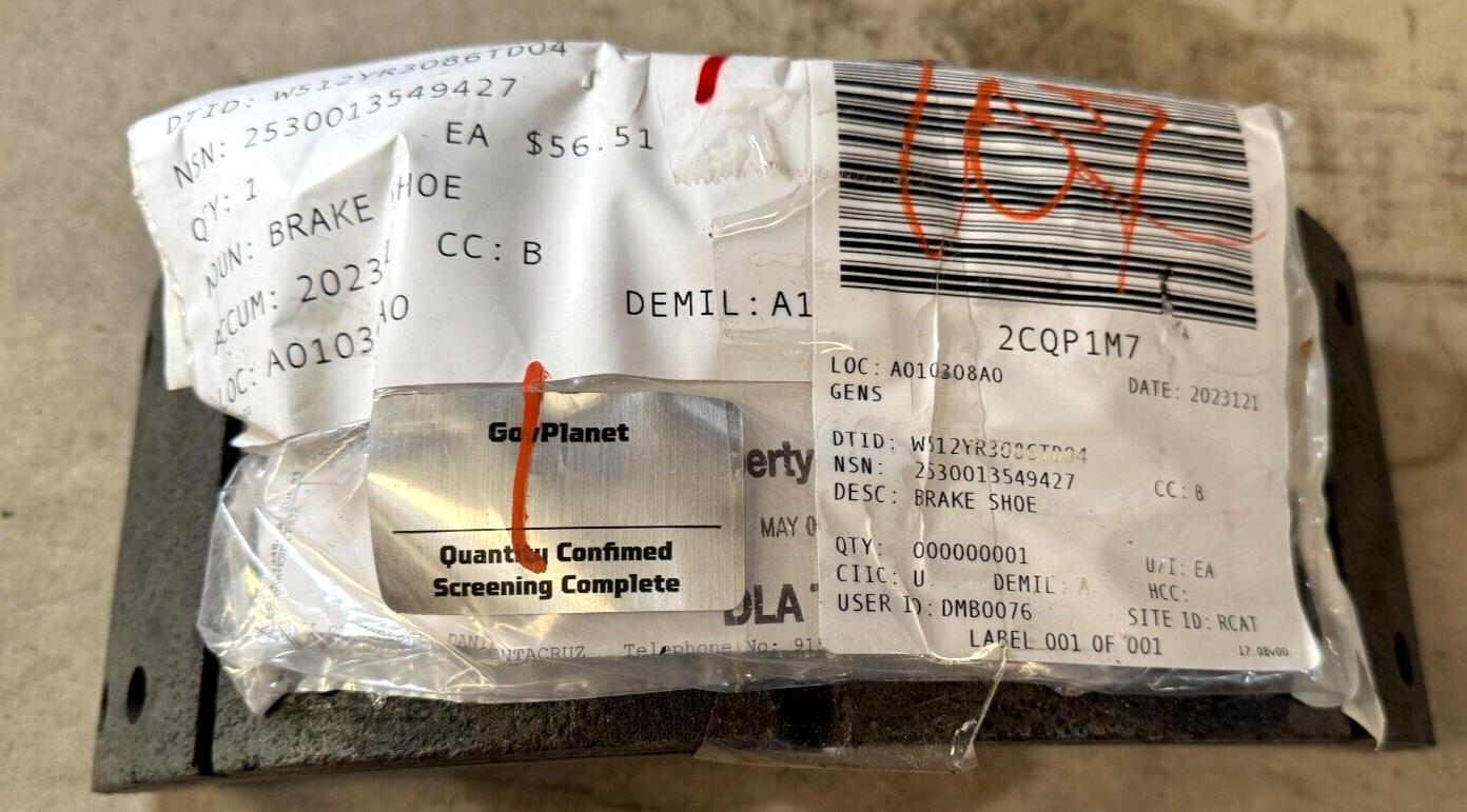 FMTV MERITOR A12232 BRAKE SHOE 3222-T-2230 A1 3222V2232 2530-01-510-3965