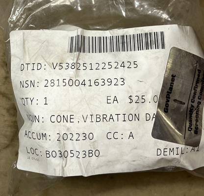 DETROIT DIESEL 5158640 VIBRATION DAMPER CONE K-5158640 2815-00-416-3923 NOS