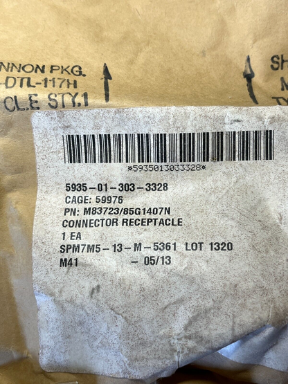 AERO CONTRACTOR M83723/85G1407N ELECTRICAL RECEPTACLE CONNECTOR 5935-01-303-3328