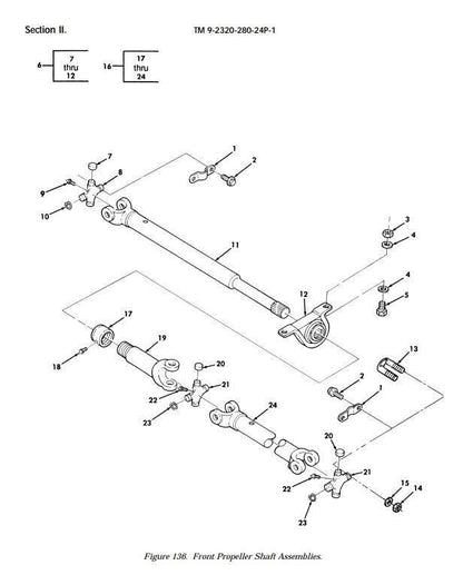 HMMWV Hummer 914202-1524 FRONT PROPELLER 28" DRIVE SHAFT 5591805 2520012003097