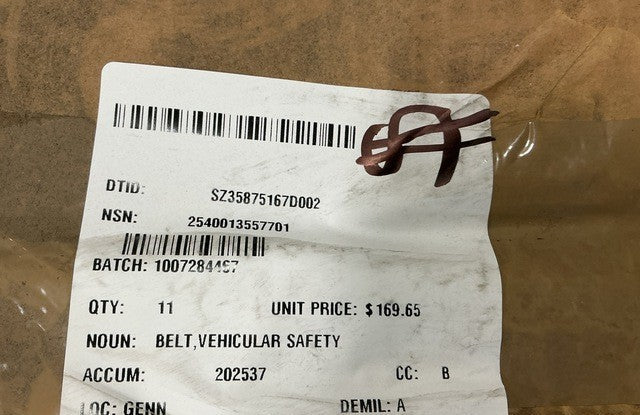 Safety Belt 1854030 NSN 2540-01-355-7701 - photo 16