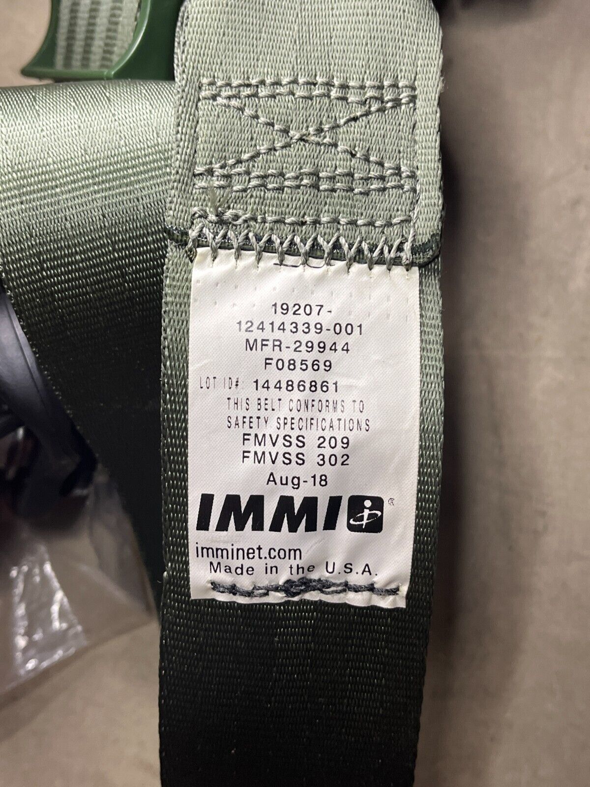 FMTV GENUINE IMMI 12414339 VEHICULAR SAFETY SEAT BELT F08569 2540-01-364-4622