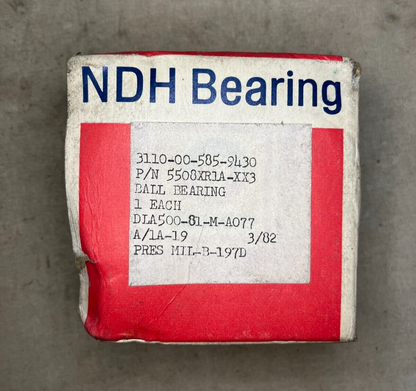 DELCO NDH M109 HOWITZER 63307Z ANNULAR BALL BEARING Z1022 3110-00-585-9430 NOS