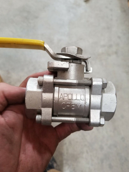 Ball Valve, CF8M Stainless Steel, Inline, 2-Piece, Pipe Size 2", Connection Type
