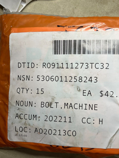 AIRCRAFT GROWLER EA-18G MBEU-11135PA RIGHT-HAND MACHINE BOLT 5306-01-125-8243