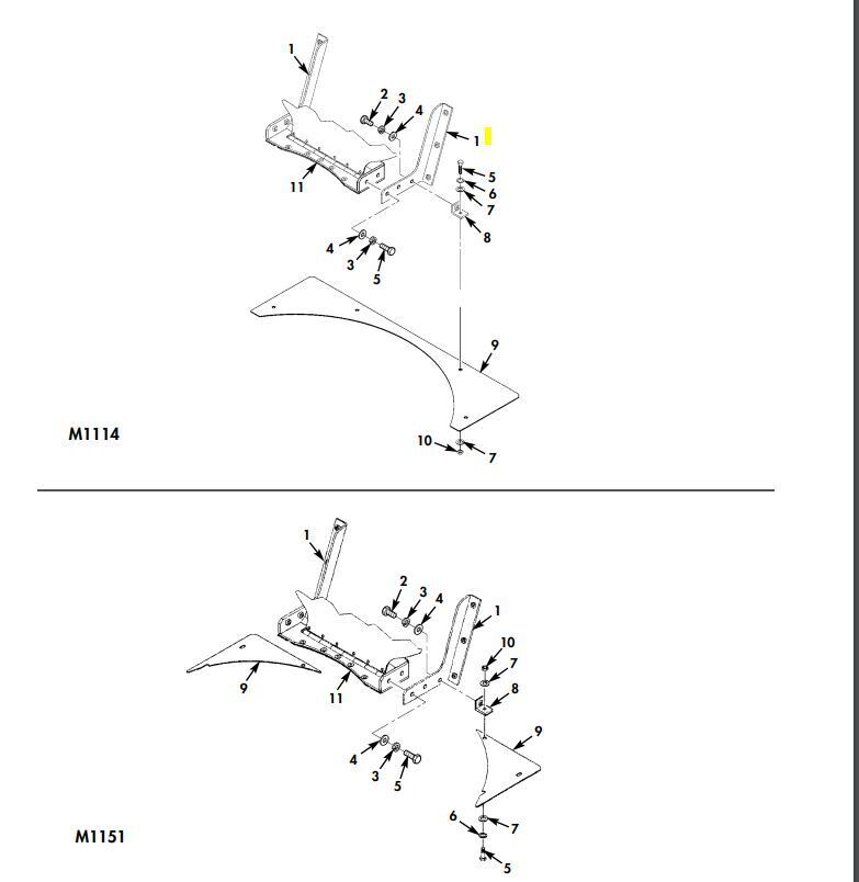HMMWV M1151 M1152 M1167 LH  O-GPK TURRET COVER BRACKET 6431616-200M1