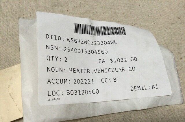 HEATER A/C UNIT OSHKOSH 785027 3472628 FITS HEMTT M977 M978 M984 M985 M984A1 NOS