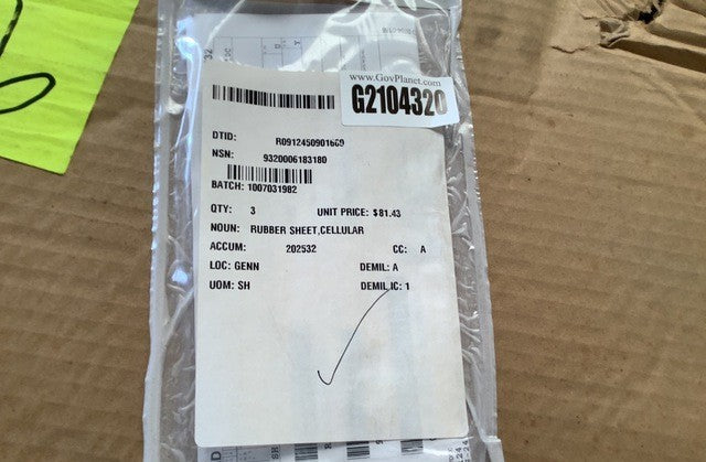 Cellular Rubber Sheet MIL-R-6130 NSN 9320-00-618-3180 - photo 3