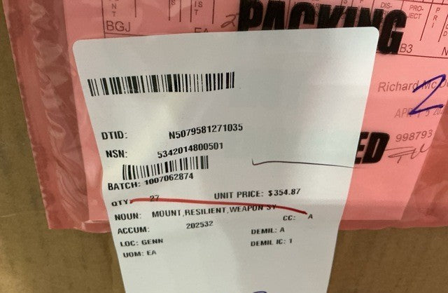 Resilient Mount 7G450 NSN 5342-01-480-0501 - photo 6