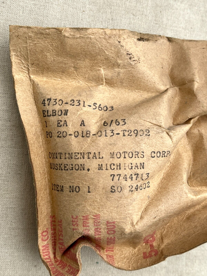 AIRCRAFT A-10, HMEE HEAVY DUTY 10553230-1 PIPE ELBOW P13673 4730-00-231-5603