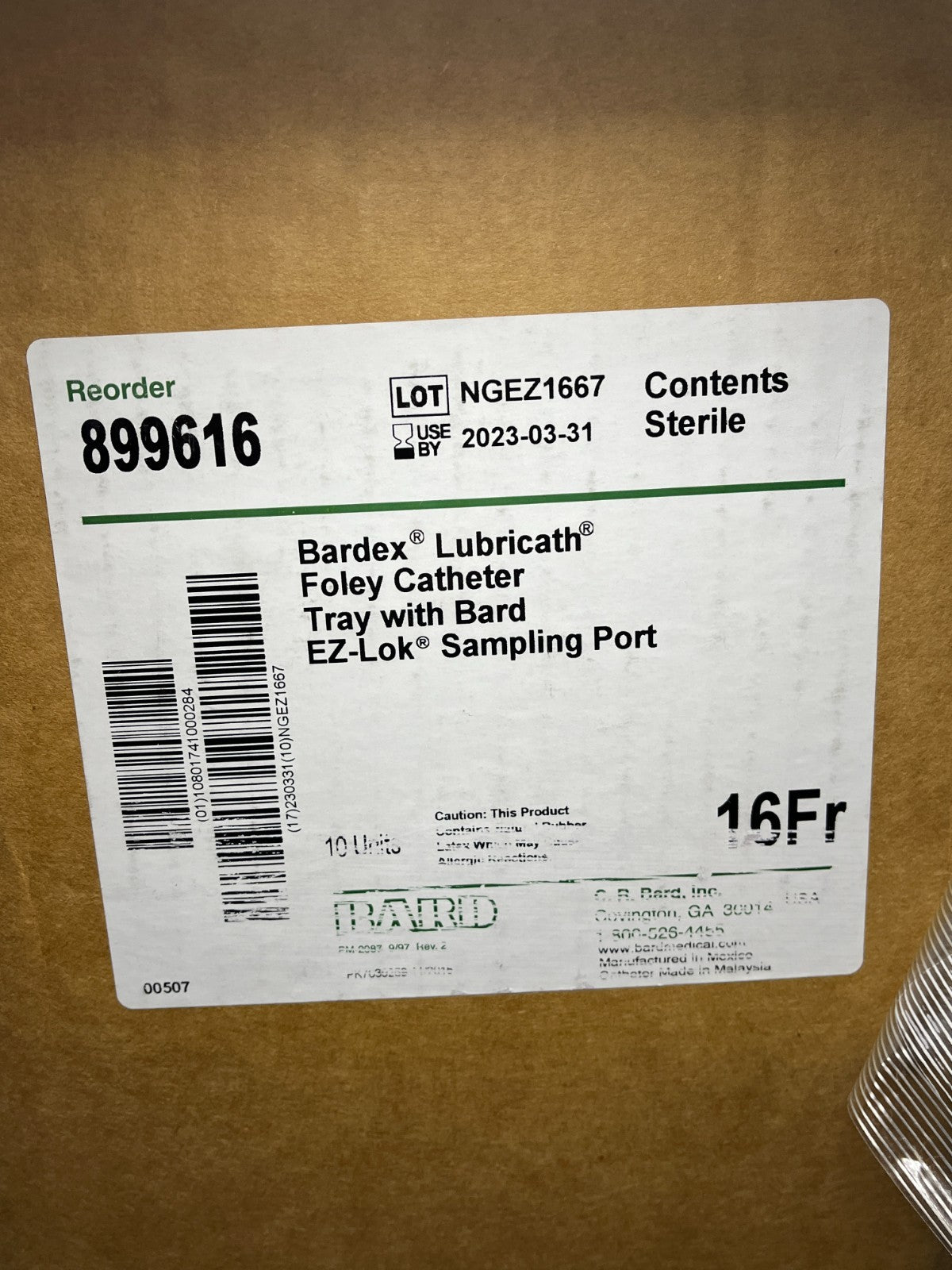 Bardex Lubricath Urethral Catheterization Kit 899616 NSN 6515-01-615-2124 - photo 4