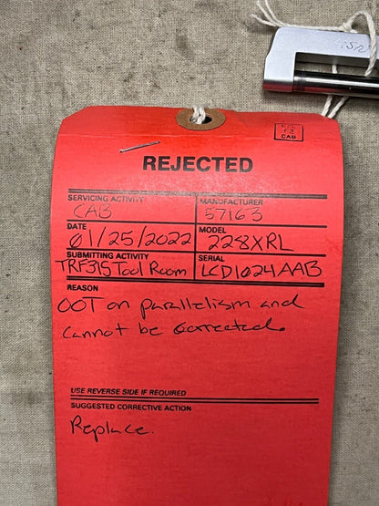 OUTSIDE MICROMETER CALIPER 228XRL 1'' 001'' LOCK NUT 07570174 5210-01-534-2746