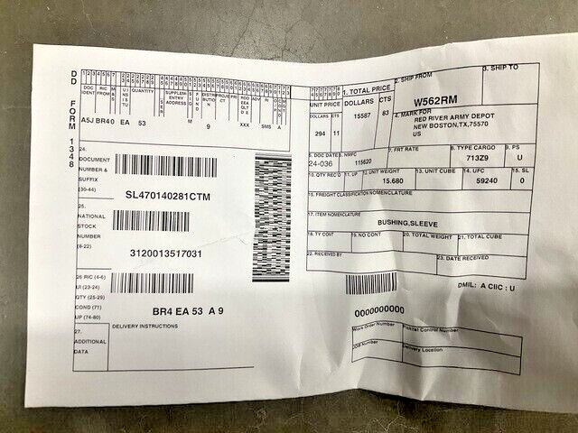 HET M1070, M1000 CHETTL TRAILER TRUCK SW28275 SLEEVE BUSHING 3120-01-351-7031
