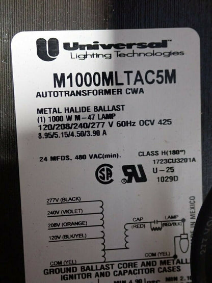 Universal M1000MLTAC5M Metal Halide Ballast Kit 1000W M47 120-277V