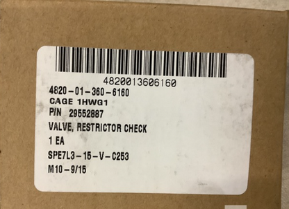 1ea Allison Transmission Lube Regulator Valve 23049316 29552887 HEMTT LMT\V
