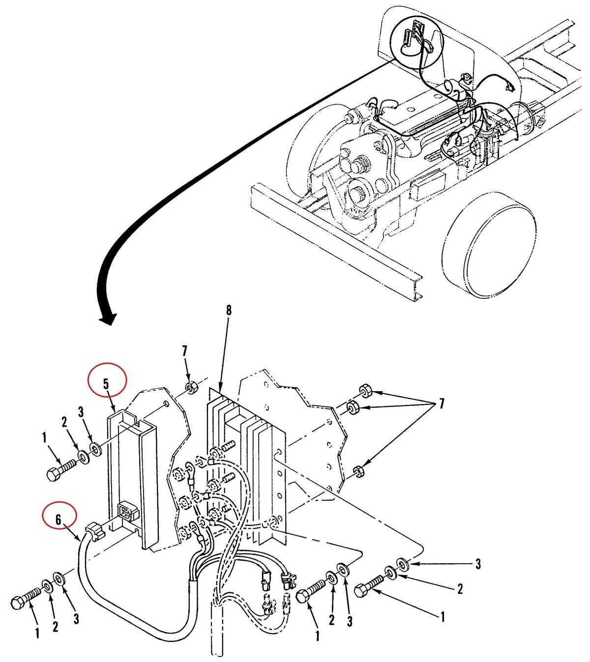 M915 SERIES, M915A2 12/24V VOLTAGE REGULATOR W/HARNESS 20239FH 2920-01-435-7193