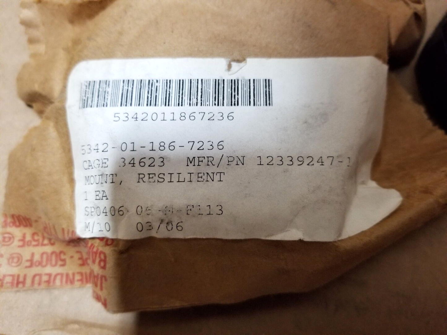 HMMWV BODY MOUNT AM GENERAL HUMVEE M998 HUMMER H1 12339247-1 12339247