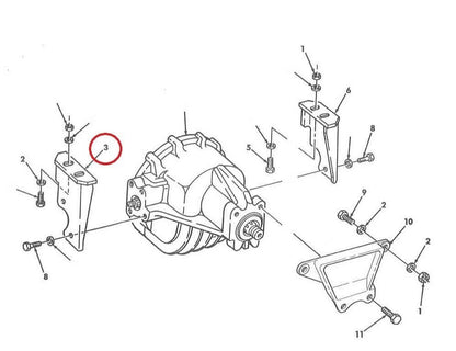 M998 HMMWV 12338151-7 REAR DIFFERENTIAL BRACKET 12338151 2590-01-394-8134 NOS
