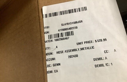 AIRCRAFT C-130F SMITHS TUBULAR S3705-2102 METALLIC HOSE ASSEMBLIES 4720005402220