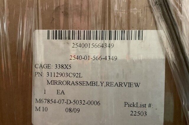 MRAP MAXXPRO M1249 LRIP10 LRIP19 RH MIRROR ASSEMBLY 3112903C92L 2540-01-566-4349