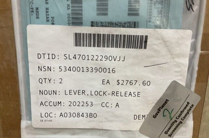 HELICOPTER H-53 ACFT BAE SYSTEMS 101347-1 LOCK-RELEASE LEVER 5340-01-339-0016