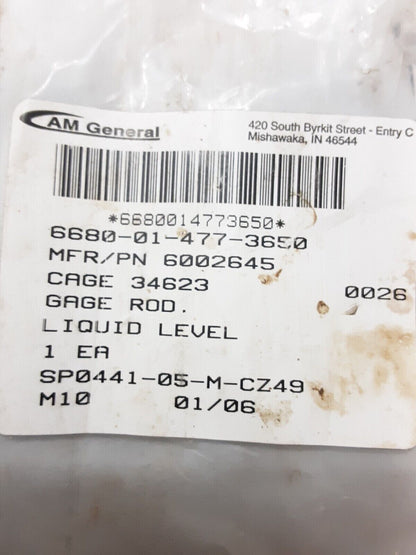 HMMWV HUMVEE M998 LIQUID LEVEL GAGE ROD DIPSTICK 29" 6002645 6680-01-477-3650