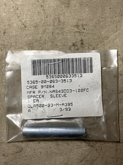 NATIONAL AEROSPACE STANDARDS NAS43DD3-122FC SLEEVE SPACER NAS43 5365-00-063-3513