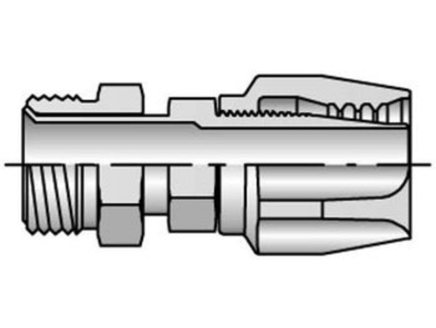 MILITARY LAV-25 TUBE TO HOSE STRAIGHT ADAPTER 22821-4-4 4730-01-446-3299