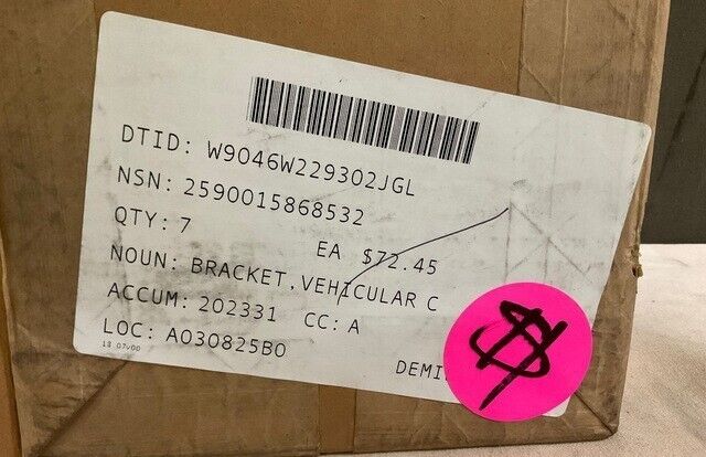 MRAP-M-ATV 3858585 VEHICULAR COMPONENTS BRACKET SPARE TIRE 2590-01-586-8532