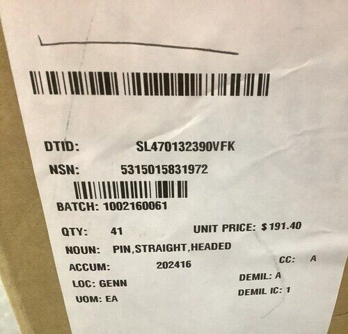 MRAP COUGAR GENERAL DYNAMICS 10014553 HEADED STRAIGHT PIN HINGE 5315-01-583-1972