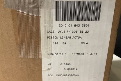JERRV COUGAR 306-85-23 LINEAR ACTUATING CYLINDER PISTON 1000917 3040-01-543-3691