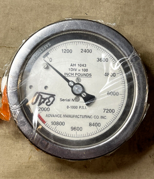 ADVANCE MFG.CO AH1043-34 LOW PRESSURE GAGE ASSEMBLY NSN 5220-01-060-4105