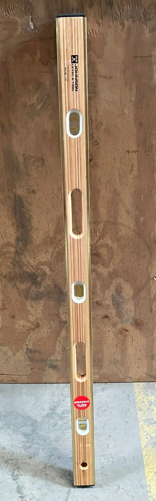 JOHNSON LEVEL & TOOL 48" HEAVY DUTY HARDWOOD BRASS BOUND LEVEL 073 NO 748