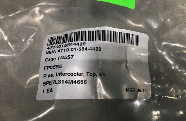 INTERIM VEHICLE MOUNTED MINE DETECTOR FP0595 INTERCOOLER PIPE 4710-01-554-4422