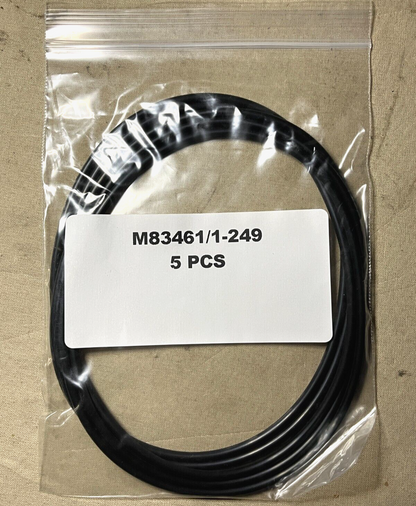 5 PACK OF MIL SPEC M83461/1-249 O-RINGS AMS-P-83461 5331-01-509-5415 MS28775E