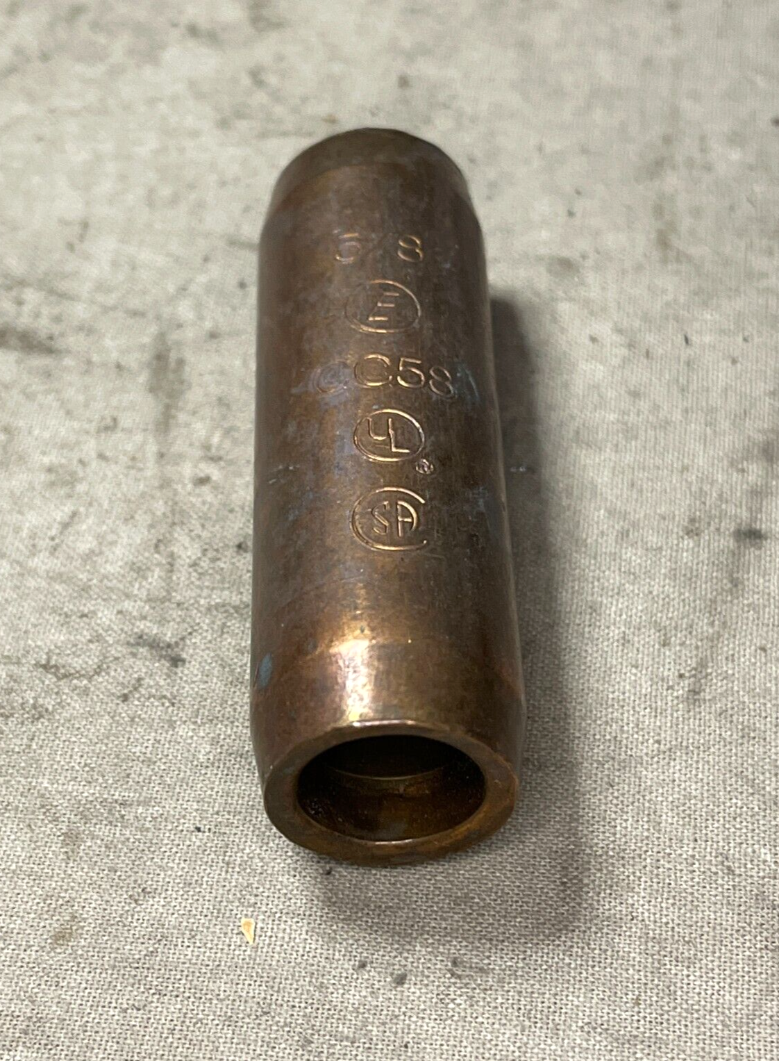 ERICO CC58 GROUND 2" ROD COUPLER, ROD DIA 5/8 IN BRONZE NOS