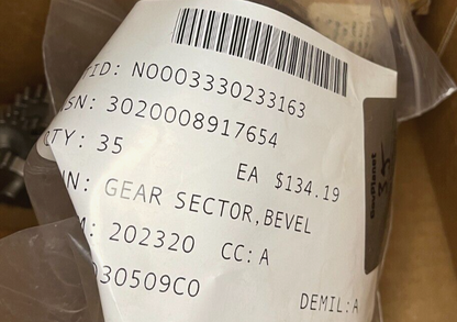 CS3020-SR-0705 BEVEL GEAR SECTOR 106837E 106837EPC105 51358B 3020-00-891-7654