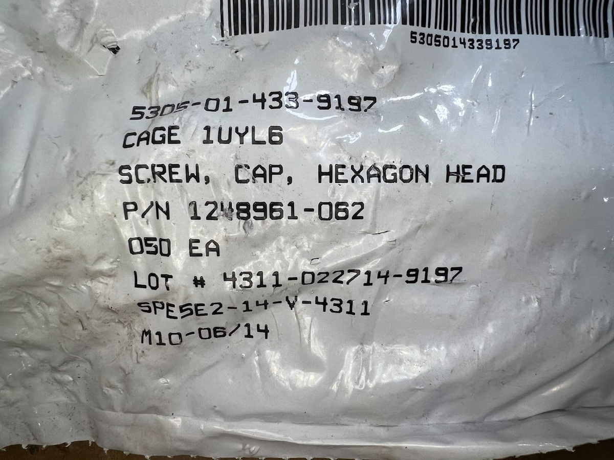 Hexagon Head Cap Screw 12484861-062 NSN 5305-01-433-9197 - photo 5