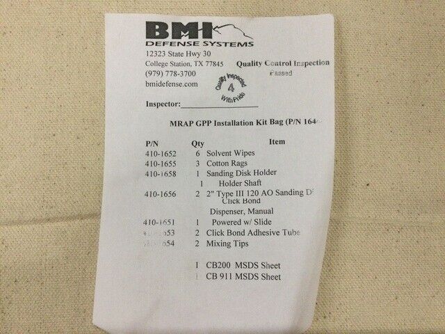 GENUINE MRAP-COUGAR CAT1 BMI A2 700-1510 ERGONOMIC GUNNER SEAT AND RESTRAINT KIT