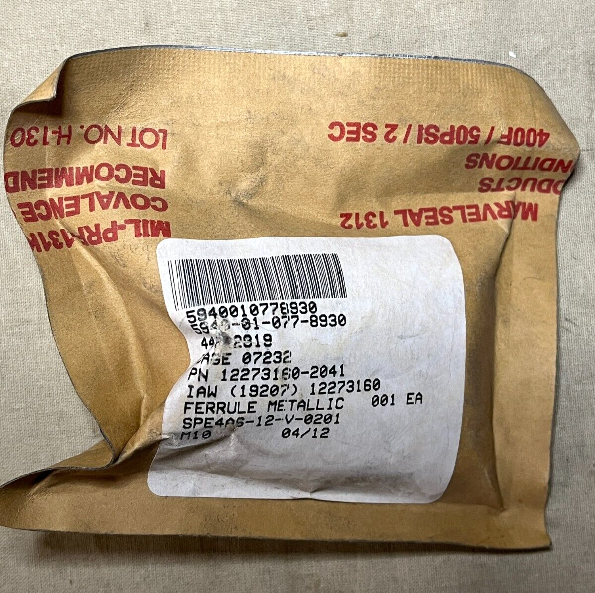 TANK M1A1 M1A2 XM1 METALLIC SHIELDED CABLE FERRULE 12273160 5940-01-077-8930