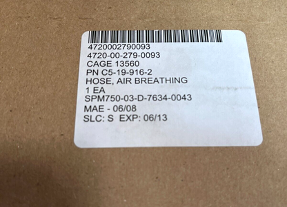 M-109/M-110, M48A5/M60A1 C5-19-916-2 AIR BREATHING HOSE 2GE970 4720-00-279-0093