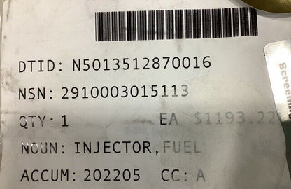 GENUINE COLTEC 16602229 N201AFBGC FUEL INJECTOR 2910-00-301-5113 NOS