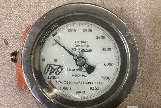 ADVANCE MFG.CO AH1043-34 LOW PRESSURE GAGE ASSEMBLY NSN 5220-01-060-4105