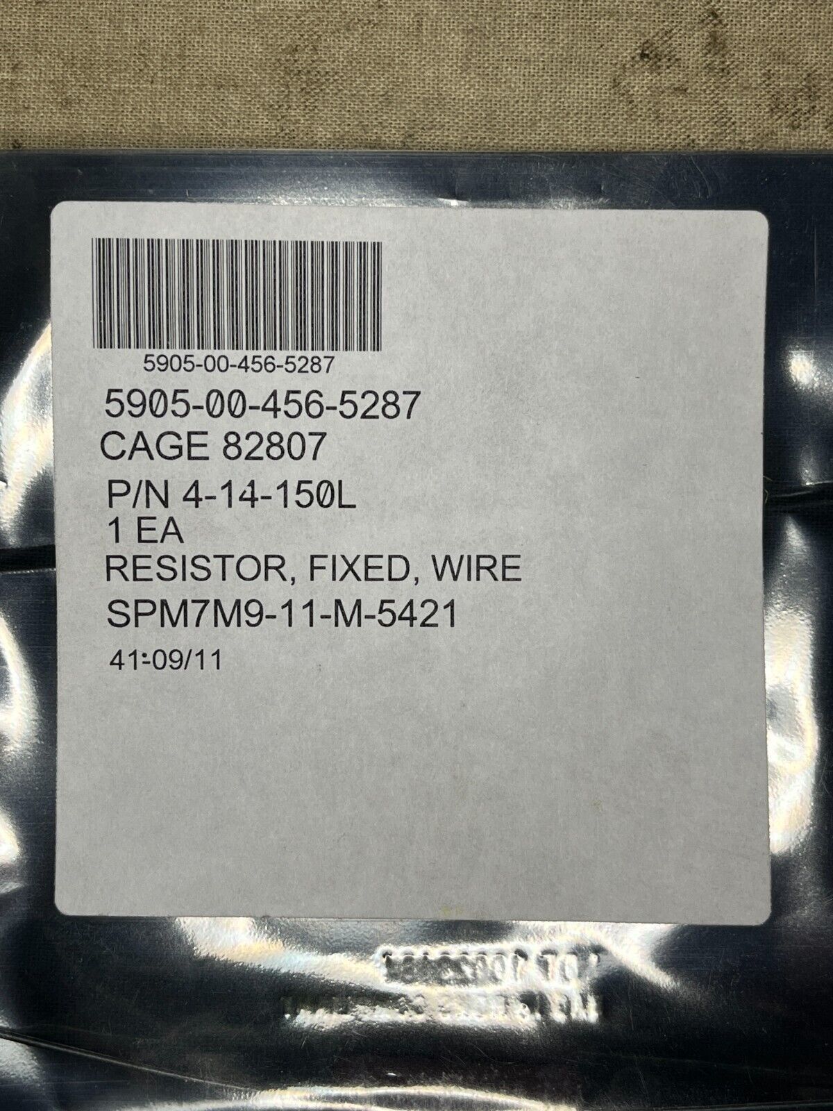 MILWAUKEE RESISTOR 4-14-150L WIRE WOUND FIXED RESISTOR 5XM150 5905-00-456-5287